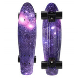 22 inch Skateboard Cruiser Penny 22" X 6" Retro Longboard Skate Graphic Galaxy Complete Led Light