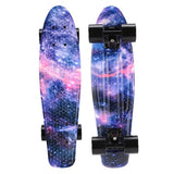 22 inch Skateboard Cruiser Penny 22" X 6" Retro Longboard Skate Graphic Galaxy Complete Led Light