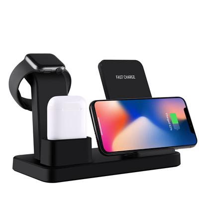 3 In 1 Charging Dock Station Bracket Cradle Stand Phone Holder For Apple Watch Charger IPhone XR X 8 7 6 Wireless QI - JustgreenBox