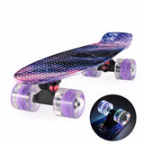 22 inch Skateboard Cruiser Penny 22" X 6" Retro Longboard Skate Graphic Galaxy Complete Led Light