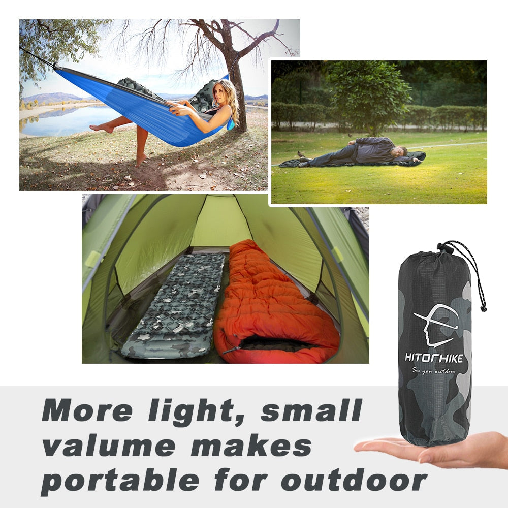 Ultralight Inflatable Camping Sleeping Pad with Pillows - Folding Travel Mat for Hiking & Trekking