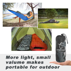 Ultralight Inflatable Camping Sleeping Pad with Pillows - Folding Travel Mat for Hiking & Trekking