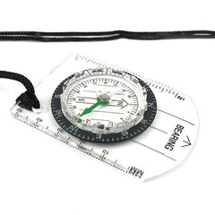 Outdoor Camping Hiking Transparent Plastic Military Compass - Proportional Footprint Travel Kit