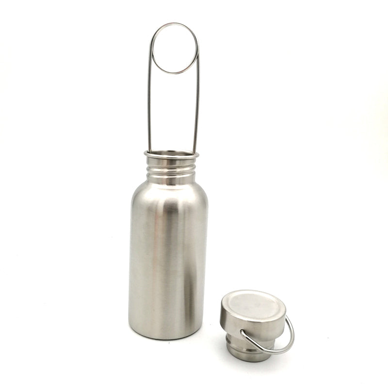 Bushcraft Stainless Steel Water Bottle with Hook - Wide Mouth, Leak-Proof Flask for Camping, Picnic, Hiking