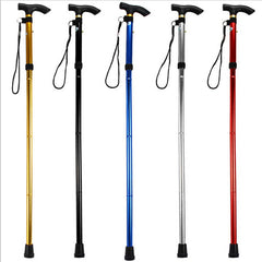 Telescopic T-Handle Walking Stick: Aluminum Alloy Folding Cane, Non-Slip Rubber, Hiking & Trekking Poles, Crutches