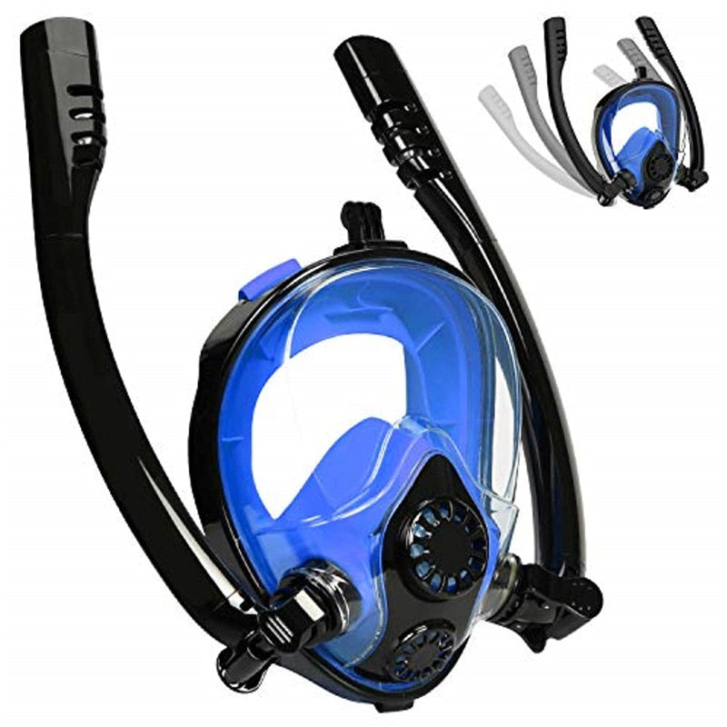 Snorkeling Mask Anti-fog Diving Double Breathing Tube Equipment