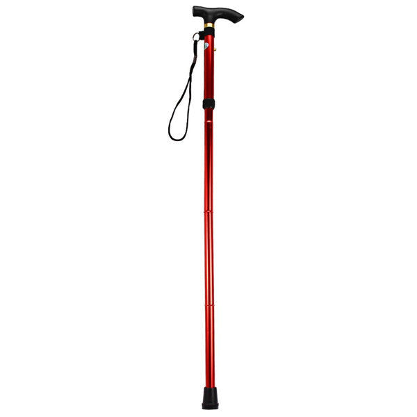 Telescopic T-Handle Walking Stick: Aluminum Alloy Folding Cane, Non-Slip Rubber, Hiking & Trekking Poles, Crutches