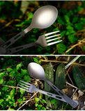 3pcs Ultra Lightweight Cutlery Set: Knife, Fork, Spoon for Home, Travel, Camping, Picnic