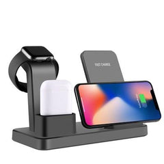 3 In 1 Charging Dock Station Bracket Cradle Stand Phone Holder For Apple Watch Charger IPhone XR X 8 7 6 Wireless QI - JustgreenBox