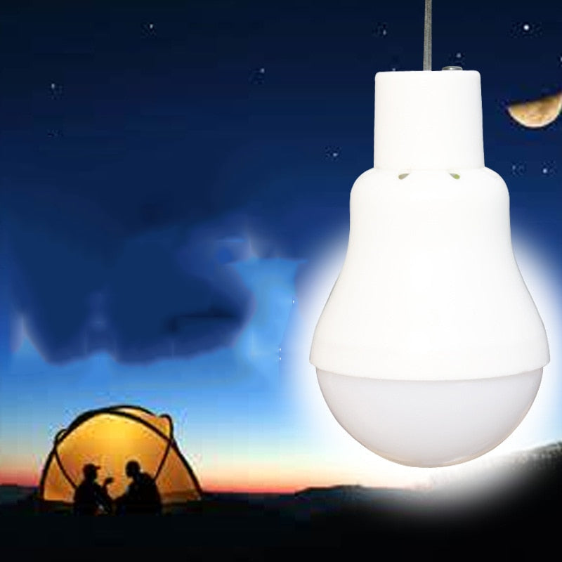 LED Solar Bulb with Hook - Outdoor Waterproof Camping Lamp, Energy-Saving for Garden, Courtyard, Path Lighting