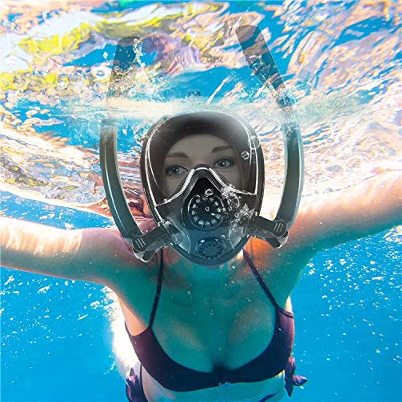 Snorkeling Mask Anti-fog Diving Double Breathing Tube Equipment