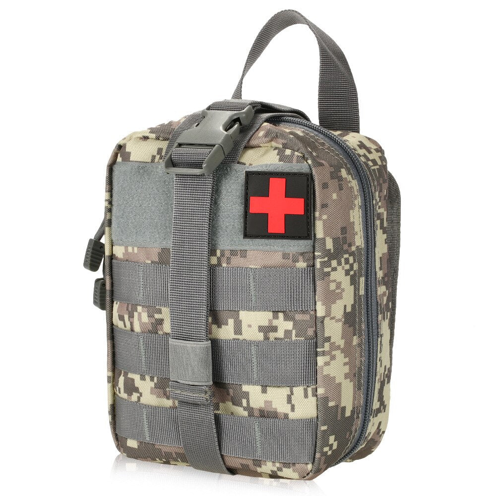 Outdoor Hiking EDC Molle Tactical Pouch - Emergency First Aid Survival Kit for Travel, Camping, Climbing