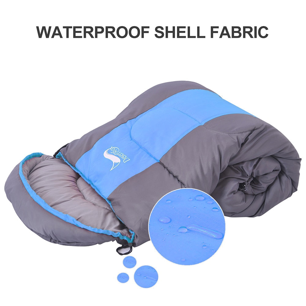 Large Winter Sleeping Bag for Adults - Warm Envelope Blanket for Camping, Hiking, and Tourism