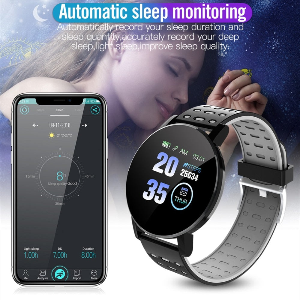 Blood Pressure Bluetooth Smart Watch Sport Tracker