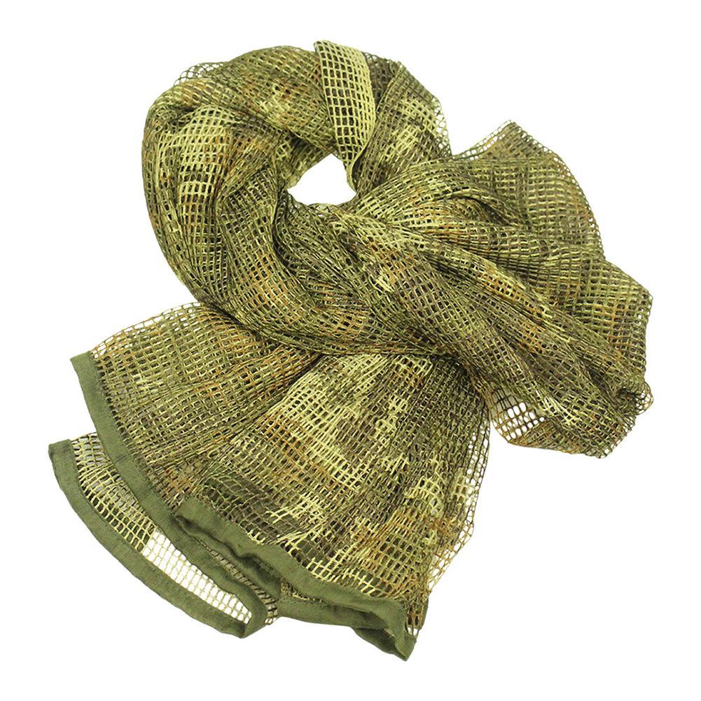 Military Tactical Camouflage Mesh Scarf - Keffiyeh Sniper Face Mask Shemagh Head Wrap for Outdoor Camping & Hunting