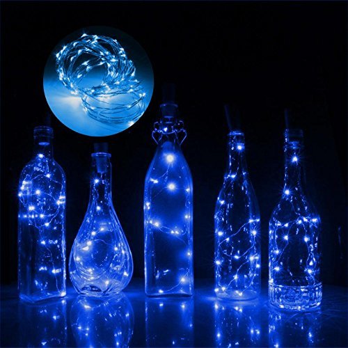 10pcs LED Wine Bottle String Lights with Battery - Copper Wire Fairy Lights for Birthday, Wedding, Christmas Decor