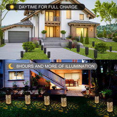 Solar Lawn Light Decoration - Waterproof LED Hollow Pathway Lamp for Outdoor Garden and Lawn