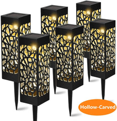 Solar Lawn Light Decoration - Waterproof LED Hollow Pathway Lamp for Outdoor Garden and Lawn