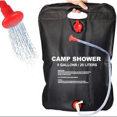 Solar Heated Camp Shower Bag - Portable, Folding, Outdoor Bath for Travel, Hiking, Climbing - PVC Water Bag