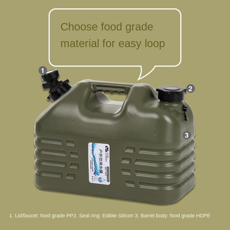 Large Capacity Household Water Storage Tank with Faucet - Portable for Outdoor Camping