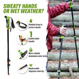 Ultralight Adjustable Telescopic Trekking Poles - Walking Sticks for Camping, Hiking, Climbing, Alpenstock