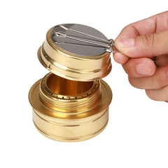 Portable Mini Alcohol Stove Burner - Ultralight Brass Camping & Backpacking Cooking Stove