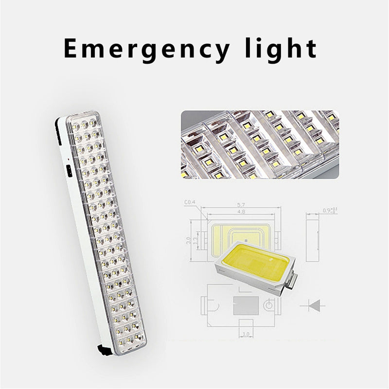 Rechargeable Mini LED Emergency Light Flashlight - 30 LEDs, 2 Modes for Home, Camping, Outdoor Use