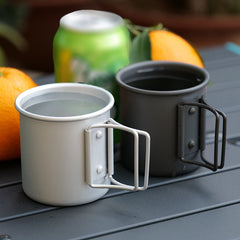 Portable Folding Camping Cup Set: Aluminum Coffee Mugs, Travel Water Cups, Picnic Utensils, and Cooking Cutlery