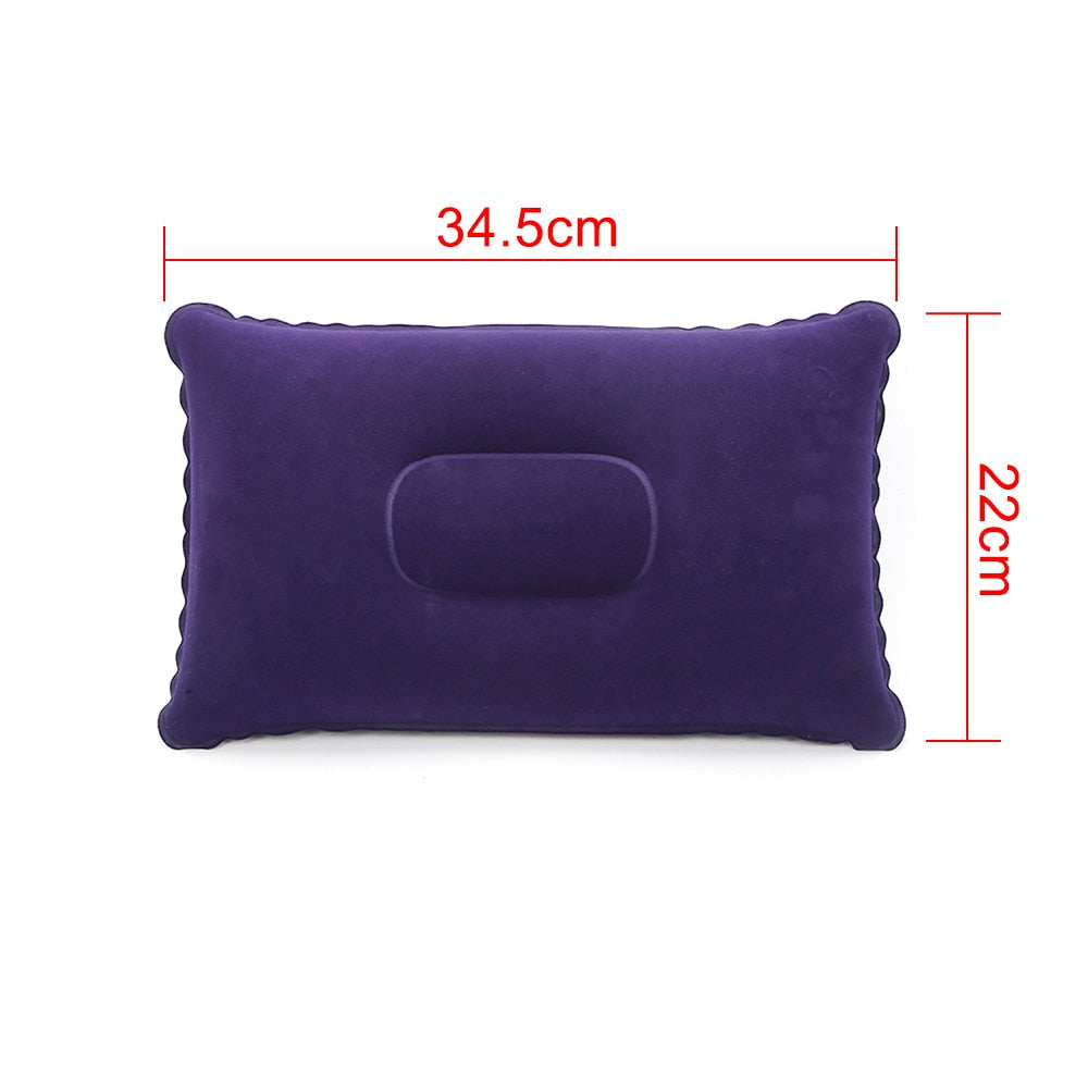 Inflatable Air Pillow Bed for Camping, Travel, Plane - PVC Nylon Neck Stretcher & Backrest Support