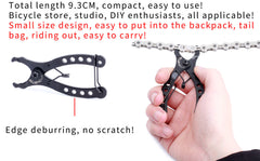 Bike Mini Chain Quick Link Tool - Master Link Remover, Connector Opener, Plier with Free Chain Hook