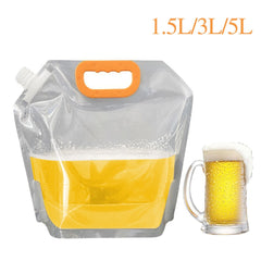 Foldable Transparent Stand-Up Plastic Beer Juice Milk Bag for Outdoor Camping Hiking - Portable Water Bags