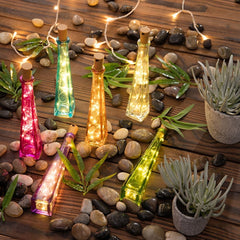 10pcs LED Wine Bottle String Lights with Battery - Copper Wire Fairy Lights for Birthday, Wedding, Christmas Decor