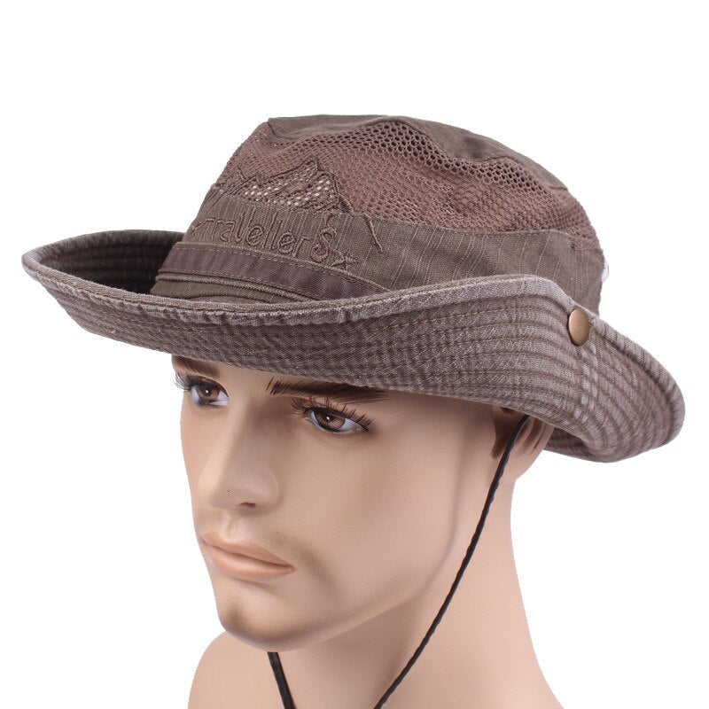 Men's Wide Brim Foldable Hiking Hat - Sun Protection for Summer, Hunting, Fishing, Camping, and Outdoor Sports