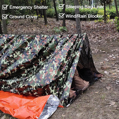 Lightweight Reusable Poncho: Windproof, Water-Resistant Camping Pad & Emergency Thermal Blanket