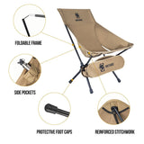 Portable High Back Camping Chair for Outdoor Fishing, Trekking, BBQ, Parties, Gardening, and Indoor Use