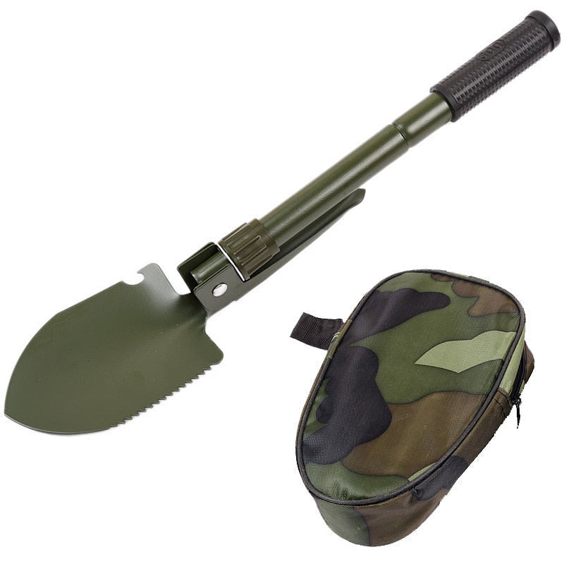 Multifunctional Military Folding Shovel - Mini Garden, Camping, Outdoor Survival Tool with Aluminum Alloy Handle