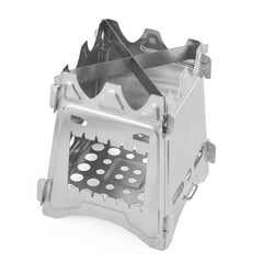 Portable Stainless Steel Camping Stove - Wood Burning for Backpacking, Picnic, BBQ, and Hiking