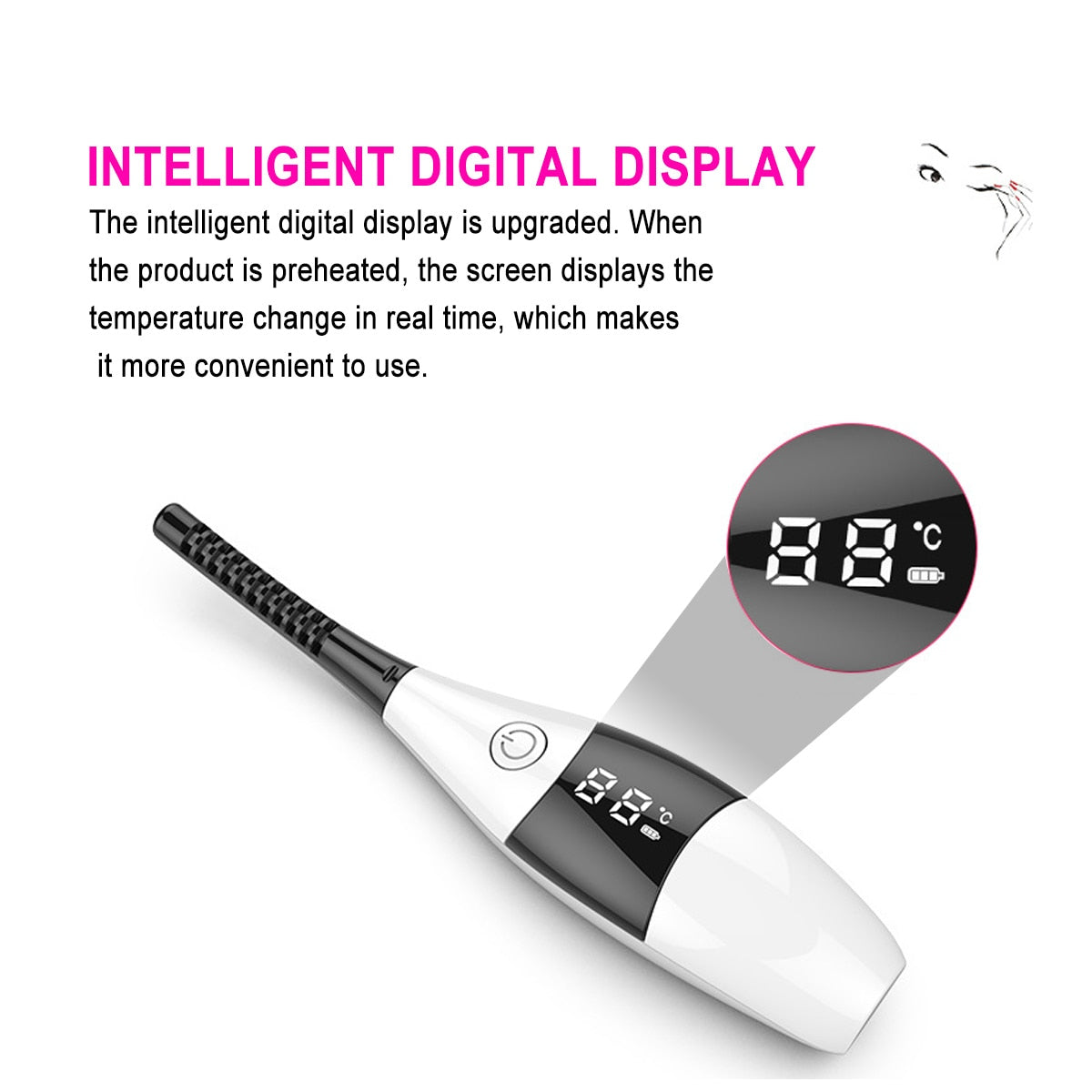 3D Rechargeable Heated Long-Lasting Ceramic Inner Electric Eyelash Curler USB