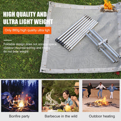 Foldable Stainless Steel Mesh Fire Pit - Outdoor Camping, Backyard Heating, BBQ Tools, Campfire Rack