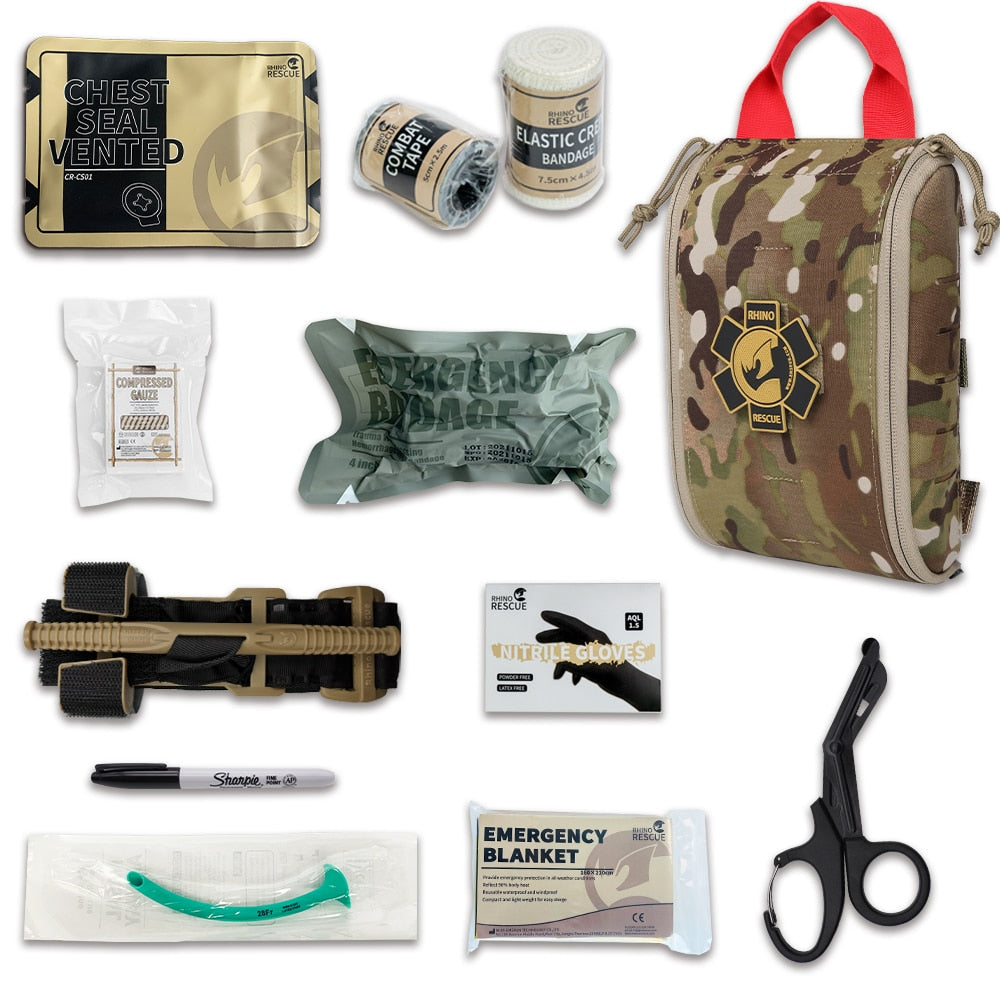 Military IFAK Pouch First Aid Kit - Survival, Outdoor Emergency, Camping Medical Kit, Molle Pouch Bag