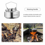 High Quality S304 Stainless Steel Camping Kettle - Durable Bushcraft Gear Teapot for Backpacking & Outdoor Use