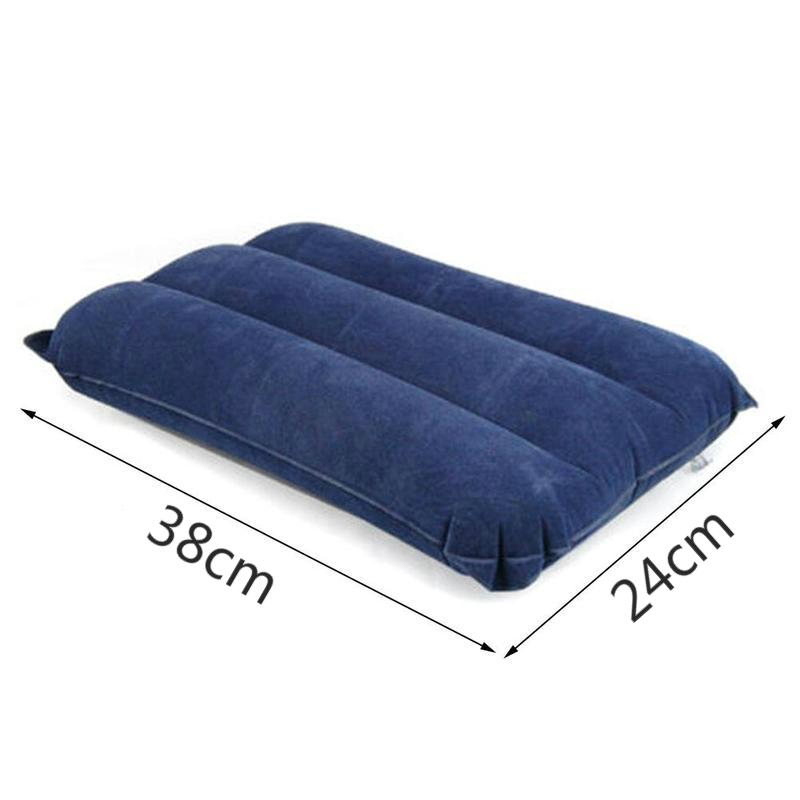 Portable Inflatable Camping Pillow - Flocking, Foldable, Air Cushion for Outdoor Travel and Sleeping