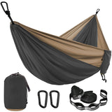 Double Person Solid Color Parachute Hammock with Straps & Carabiner for Camping, Survival, Travel, Outdoor Furniture