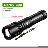 Powerful XHP90 LED Flashlight - High Power, Rechargeable, Tactical, USB, 18650 Battery, Ideal for Camping