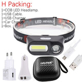 Portable Mini XPE+COB LED Headlamp - USB Rechargeable, Ideal for Camping, Fishing, and Outdoor Activities