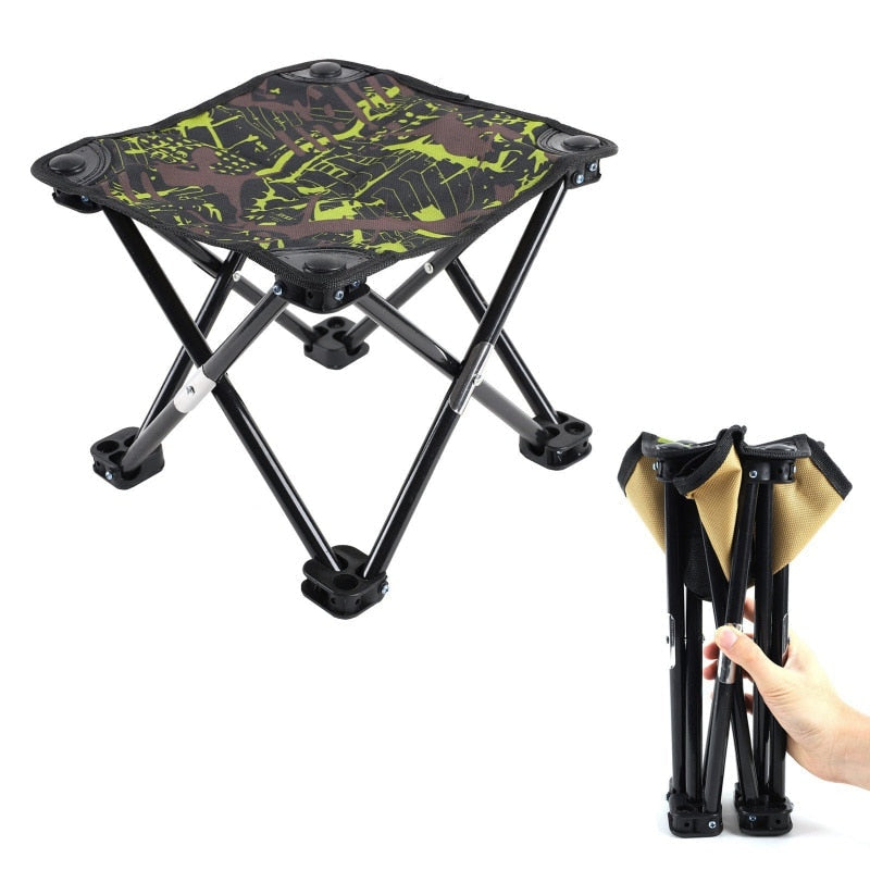 Folding Outdoor Camping Stool - Portable Fishing Chair, 100KG Weight Capacity