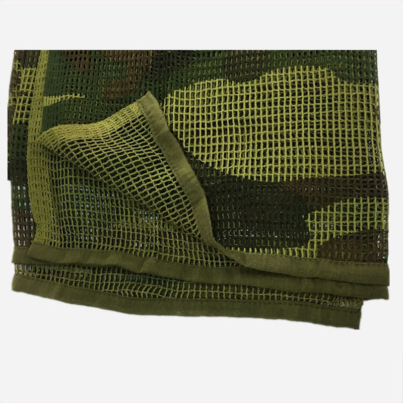 Tactical Camouflage Mesh Scarf - Oversized Cotton Camo Turban for Hunting, Camping, Sniper, and Hiking