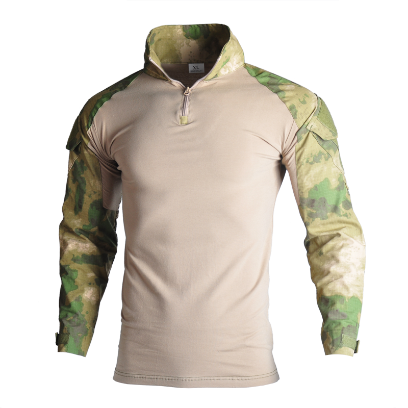 Men's Tactical Camouflage Long Sleeve Army T-Shirt - Breathable Outdoor Sports, Climbing, Fishing Clothing