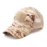 Adjustable Camouflage Tactical Baseball Cap - Summer Sunscreen Hat with Breathable Net for Military and Army Use