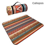 Folding Camping Mat: Outdoor Beach Picnic, Thick, Moistureproof, Nation Style Plaid Blanket